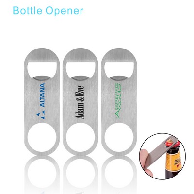 Heavy Duty Stainless Steel Flat Bottle Opener Paddle Style Beer Bottle Opener