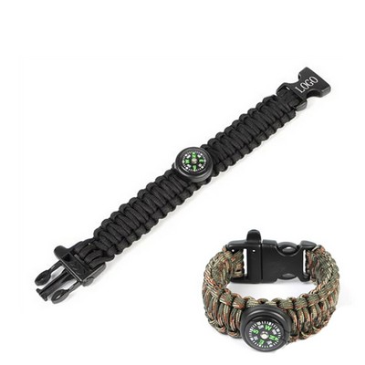 Compass Paracord Bracelet With Whistle