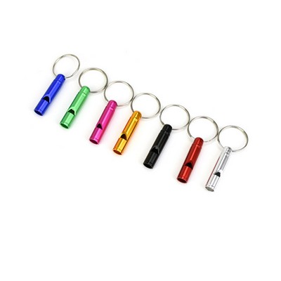 Alloy Mini Bullet Whistle Key Ring