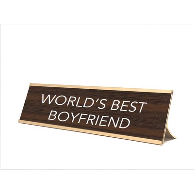 Novelty Nameplate Style (World's Best Boyfriend)- Metallic Frame