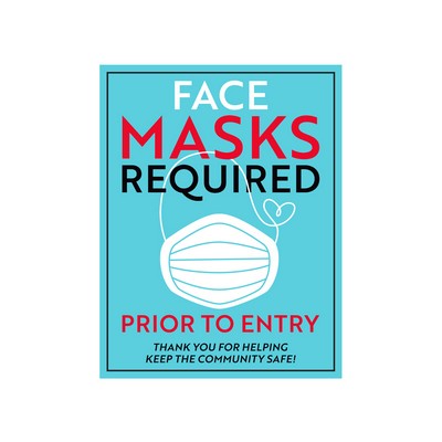 Face Masks Required Sign Style 15 - (11"x14")