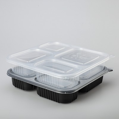 Disposable Lunch Box 4 Compartments with Lid