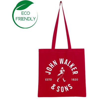 Natural Cotton Tote Bag - Red