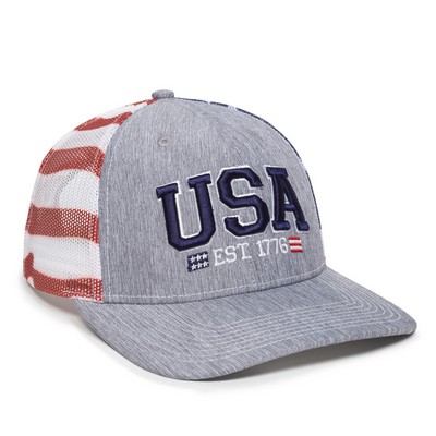 Premium Modern Trucker Cap w/Flag Mesh Back