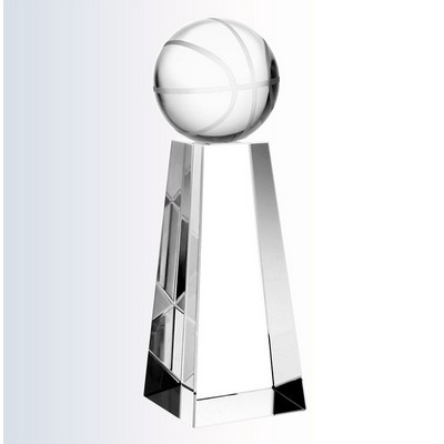 Crystal Championship Basketball Trophy, Small (2-3/8"x6")