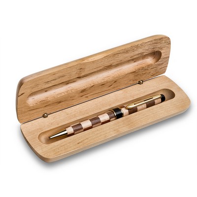 Premade Maplewood Pen Set - Wood Pen Box with Wood Pen