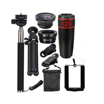 Mobile Phone External 12X Lens Telephoto Lens Kit