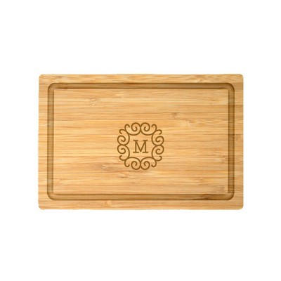 12" Rectangle Bamboo Cutting Board with Juice Groove