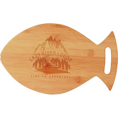 14" x 8 1/2" Bamboo Fish Shaped Cutting Board