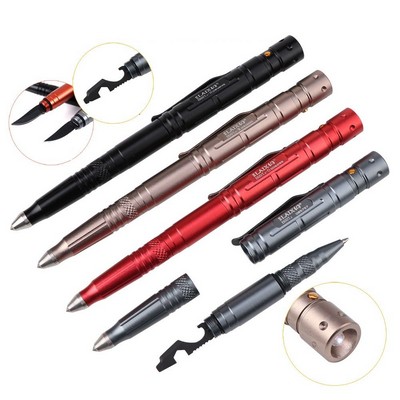 Multi Functional Self-defense Tactical Pen with LED Flashlight in Gift Box