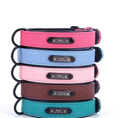 Adjustable Leather Training Pet Collar