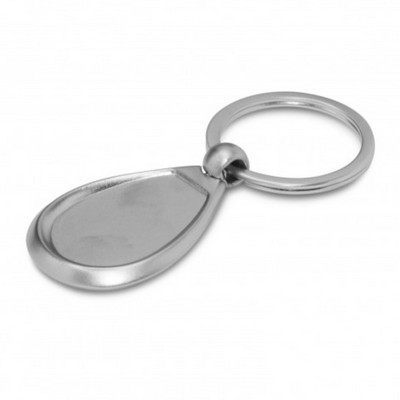 Teardrop Shaped Locket Metal Keyring