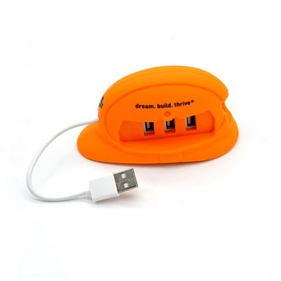 Custom Shaped PVC 3 Port USB Hub, Type C Port Optional