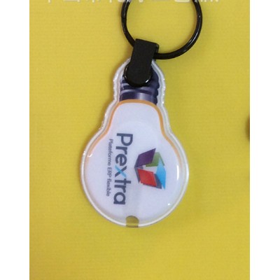 Lamp Bulb Shaped PVC Flashlight Keychain