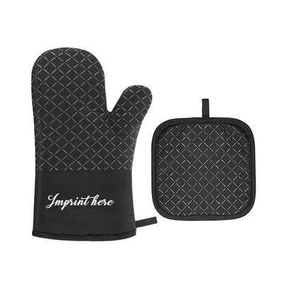 Heat Resistant Oven Mitt & Pot Mat Kit