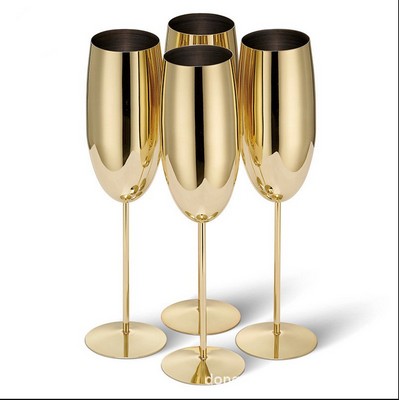 8 oz Golden Stainless Steel Champagne Flute