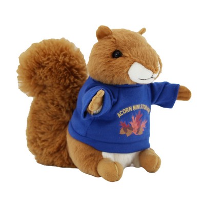 8" Sammy Squirrel Stuffed Animal w/Shirt & Full Color Imprint