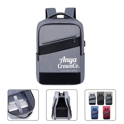 Classic Laptop Backpack with USB Charging Port