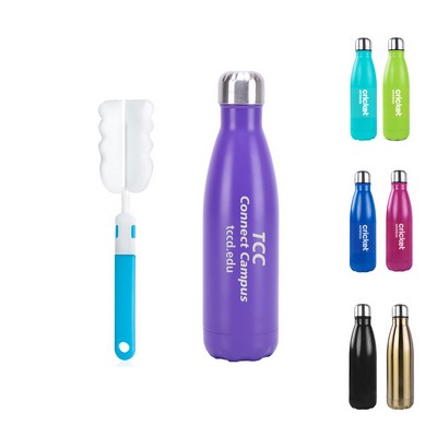 17 oz Stainless Steel Insulated Water Bottle with sponge brush