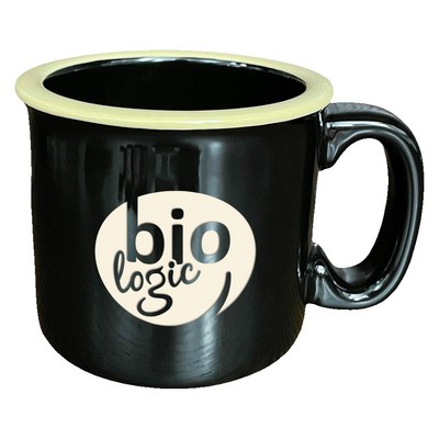 Campfire Mug - Black with Athletic Gold Rim (15 oz.)