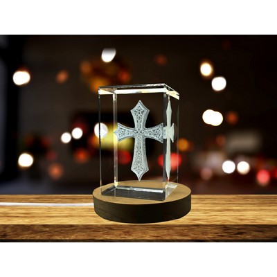 Christian Cross| 3D Engraved Crystal Keepsake | Gift/Decor| Collectible | Souvenir