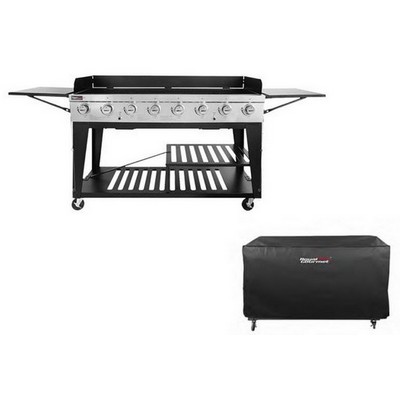 Keg Products Black/Silver 8-Burner Event Gas Grill w/Grill Cover