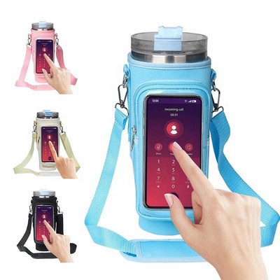 40 Oz. Water Bottle Carrier Holder Sleeve with Phone Bag