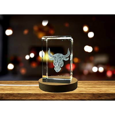 Taurus Zodiac Sign 3D Engraved Crystal Keepsake Gift