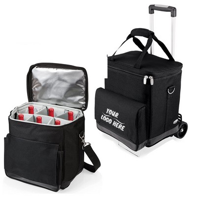 6 Bottle Wine Cooler Tote Bag W/ Trolley