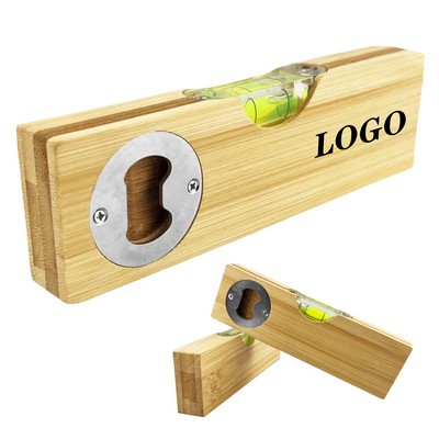 Bamboo Bottle Opener With Level