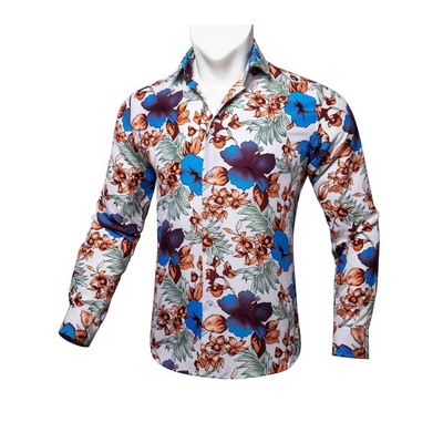 Men's Dye Sublimated Long Sleeve Hawaiian Shirt