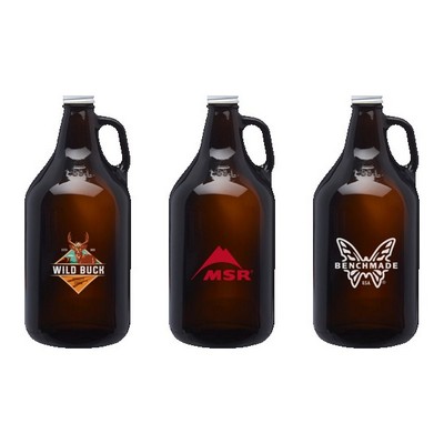 64 Oz. Homebrew Amber Glass Growler