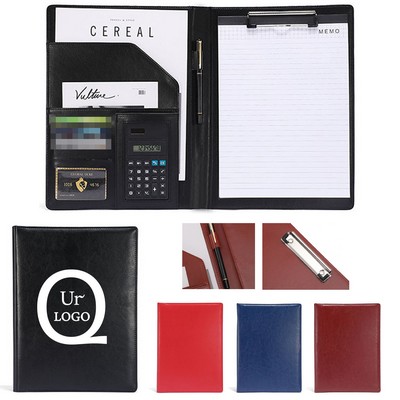 Leather Portfolio Binder W/ Calculator