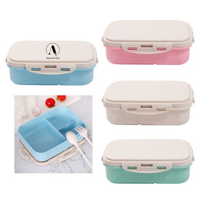 Adult Wheat Straw Lunch Box with Utensil Set