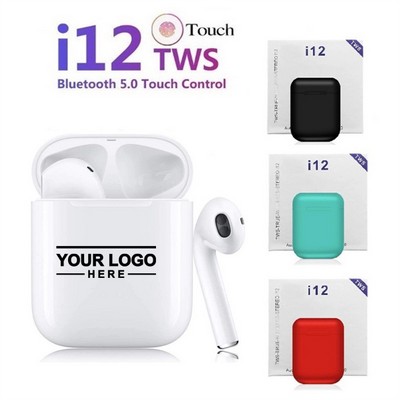 i12 TWS Bluetooth Earbuds with Touch Controls