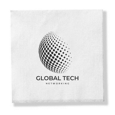 1 Ply White Beverage Napkin - Linen Embossed