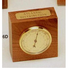 4"x4" Walnut Weather Station Block Thermometer (16d)