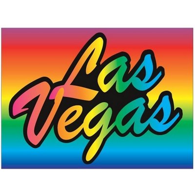 Las Vegas (Stacked) Rectangle Metal Photo Magnet (2"x3")