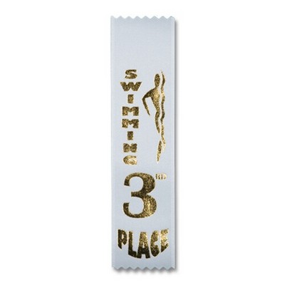 2"x8" 3rd Place Stock Swimming Lapel Event Ribbon