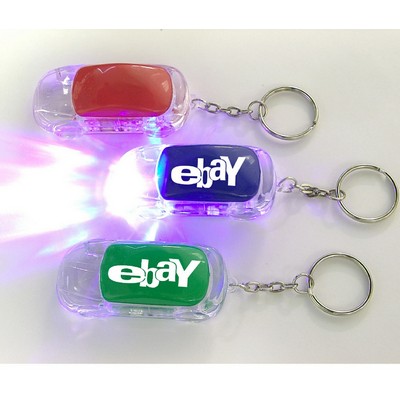 Car Shape LED Flashlight Key Chain w/On/Off Switch