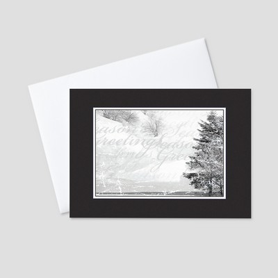 Black & White Holiday Greeting Card w/Front Cover Personalization