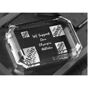 Emerald Optic Crystal Paperweight (4"x2¾")