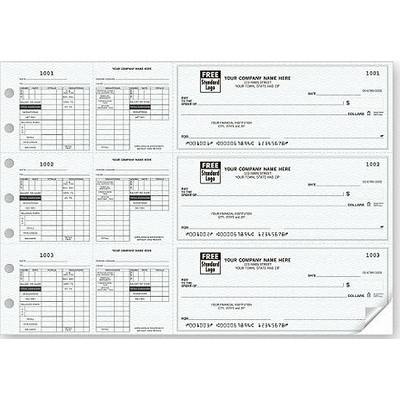 3-On-a-Page Payroll Check w/Maximum Deduction (2 Part)