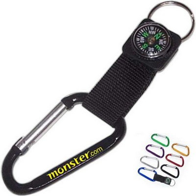 8cm Aluminum Carabiner w/Compass