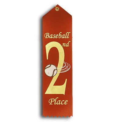 Stock Baseball Event Ribbon - 2nd Place