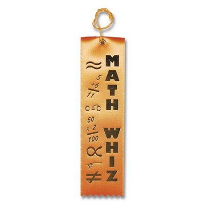 2"x8" Stock Recognition Math Whiz Carded Ribbon