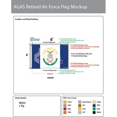 Air Force Retired Flags 4x6 foot