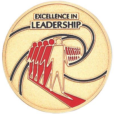 2" Excellence in Leadership Etched Enameled Medallion Insert Disc