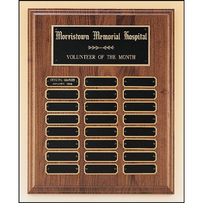 Walnut Perpetual 24 Plate Plaque (12" x 15")