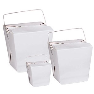 26 Oz. Fold-Pak Chinese Take-Out Box w/Wire Handle